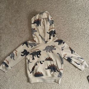 Cool Geometric Cream Dinosaur Hoodie